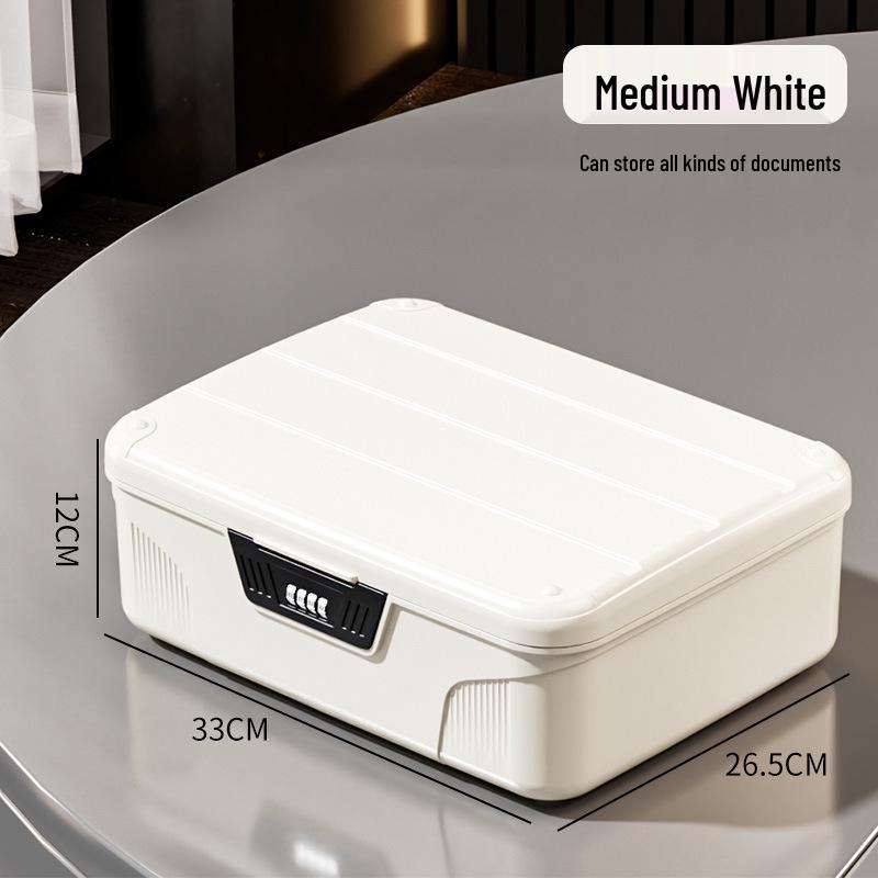 Large Capacity Dustproof Password Storage Box with Lid & Lock for Home & Bedroom