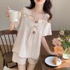 Baumwollpyjamas im Prinzessinnenstil für Damen im Sommer, kurzärmlig, locker sitzend, hoher ästhetischer Wert, können extern als Hausanzug-Set getragen werden