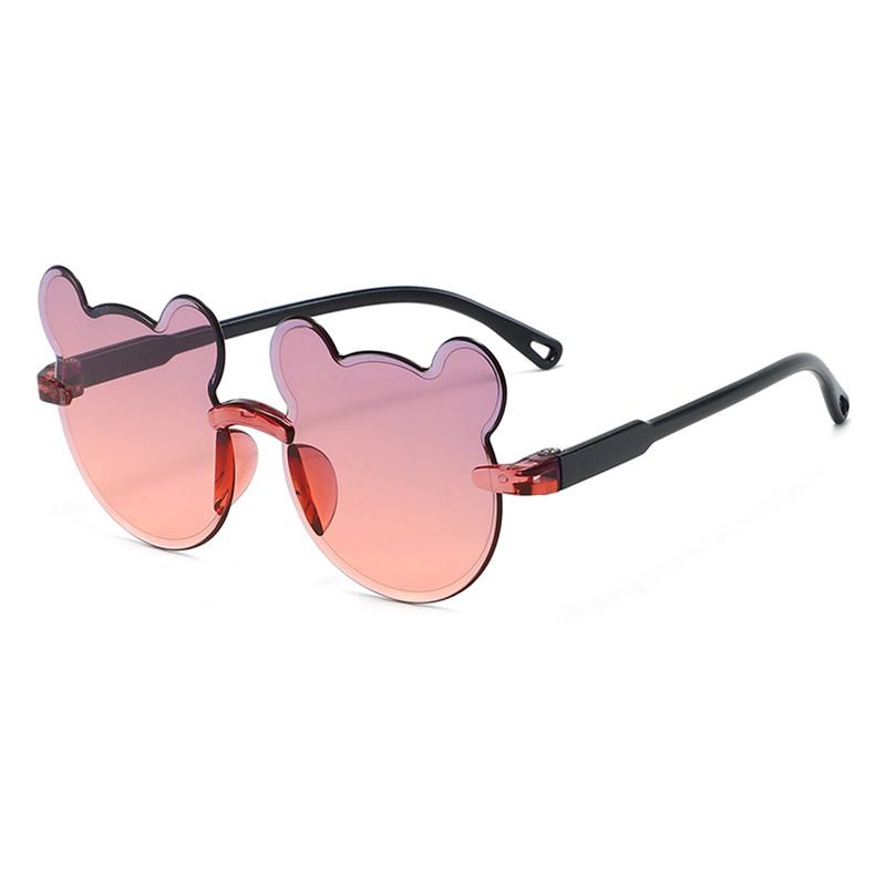 1/12 Pairs Cute Bear Shaped Sunglasses for Children  New Fashion Rimless Multi-color Decor Shades Stylish Design Sun Glasses