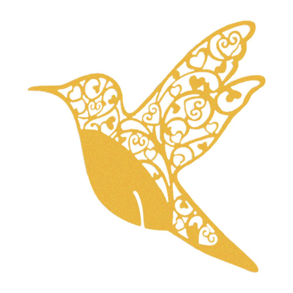 Cartes de Place en forme de colibri découpées au Laser sur papier nacré, fournitures de décoration pour fête de mariage