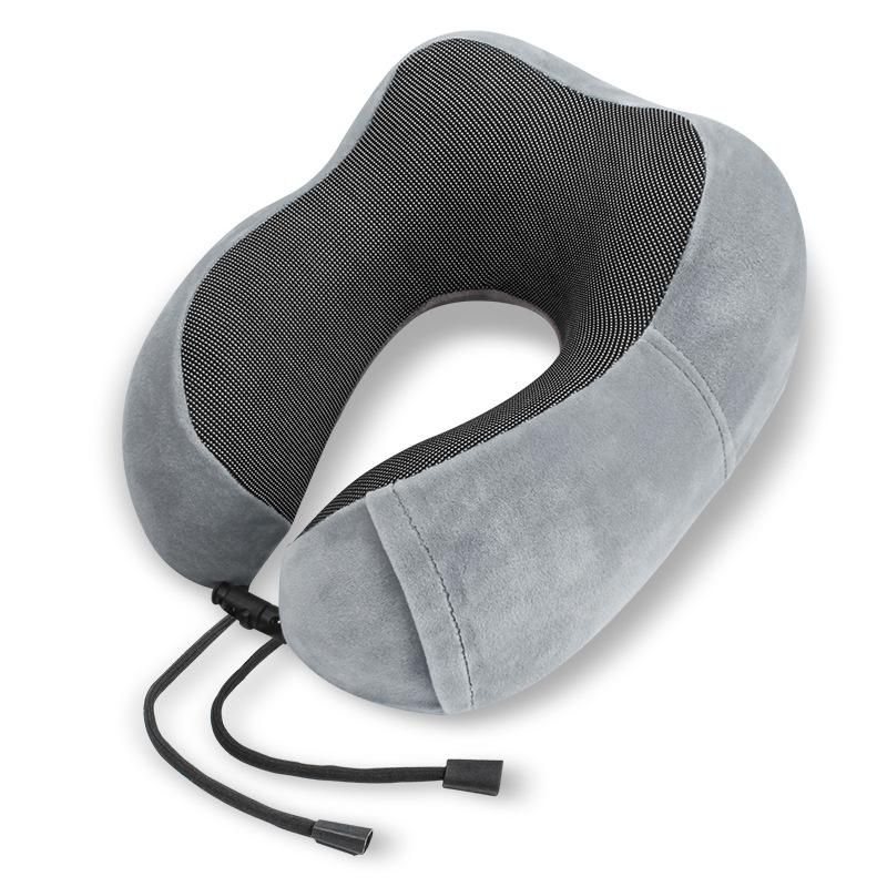 Portable Memory Foam Hooded U-Shaped Travel Pillow Soft Sleep Pillow Neck Support For Airplane Office Plane Train Offic And Home