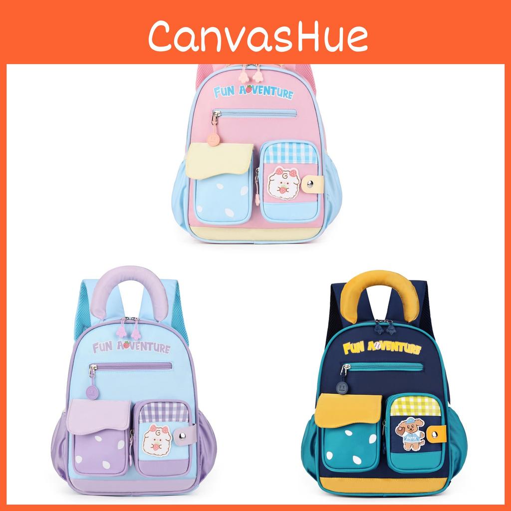 Toddler Girl Boy Backpack With Padded Back And Splice Pattern For Kindergarten Travel
