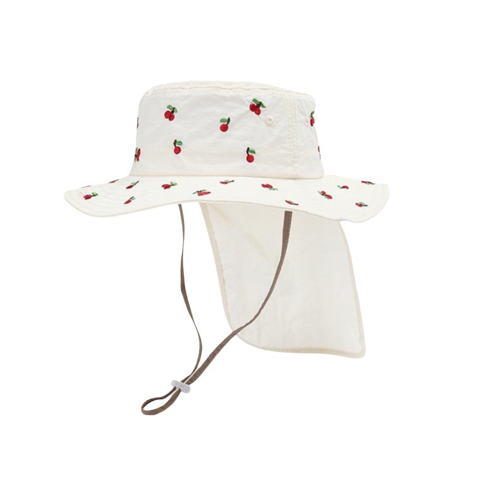 Cartoon Embroidery Baby Sun Hat Kawaii Summer Fisherman Hat  Apparel Accessories