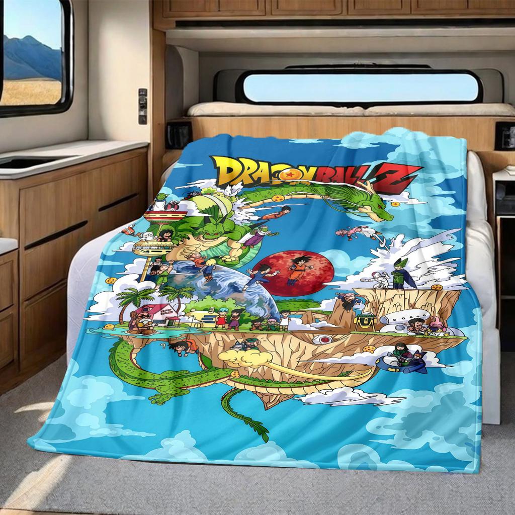 1pz Coperta in Flanella con Stampa DRAGON BALL, Alta qualità per Tutte le Stagioni, Arredamento per la Casa, Calore e Comfort, Perfetta per Regali di Natale