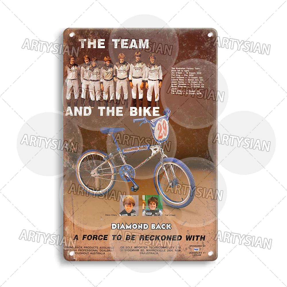 Vintage BMX Bike Metal Sign Bicycle Motocross Plaque Racing ACS TUF Pedals Procraft Kuwahara Raleigh Mongoose Dyno Diamond Back