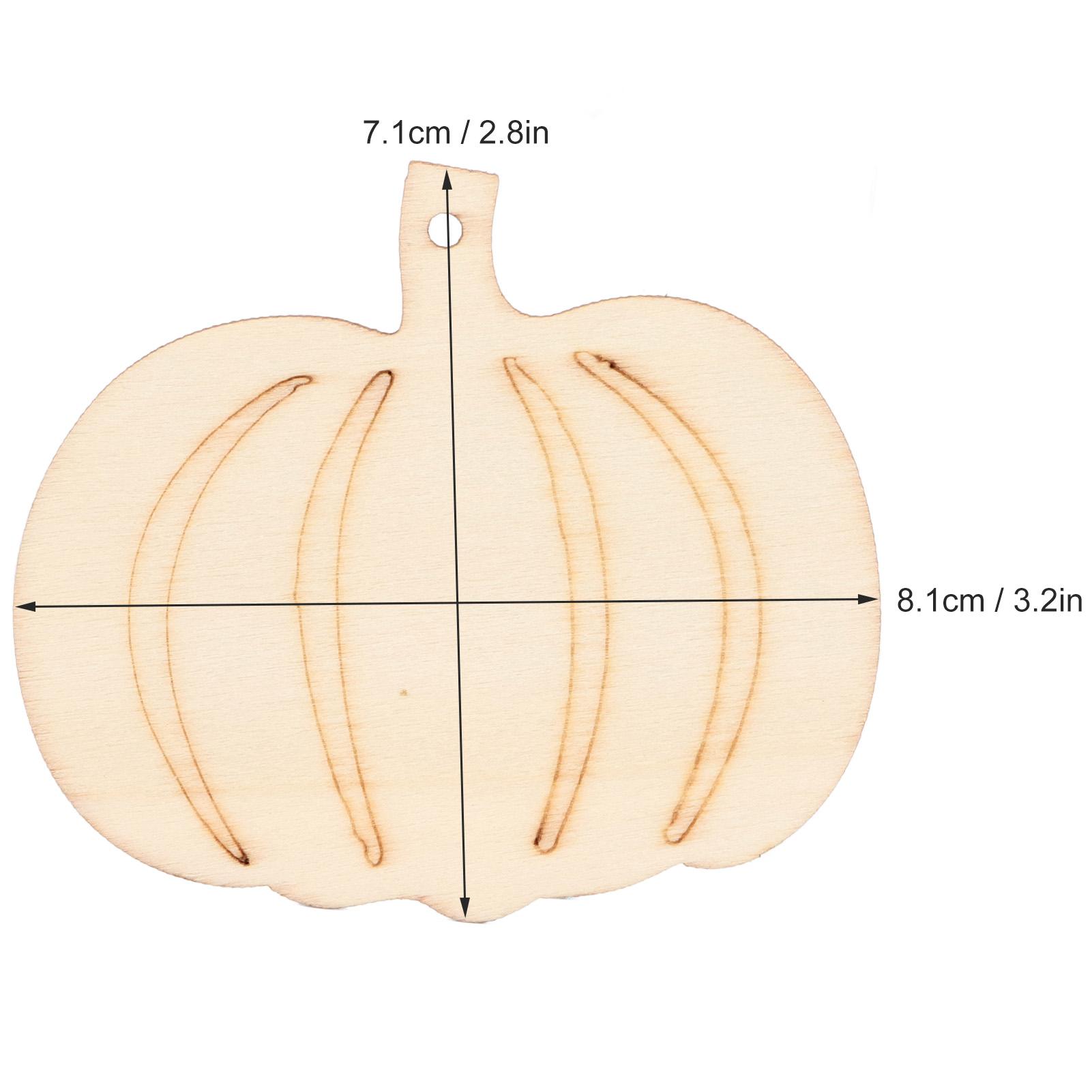 Pakket van 50 Pompoen Uitsnijdingen, Onbewerkte Houten Pompoenvorm Uitsnijdingen met Hennep Touw voor Halloween Thanksgiving Feest Hand Schilderen