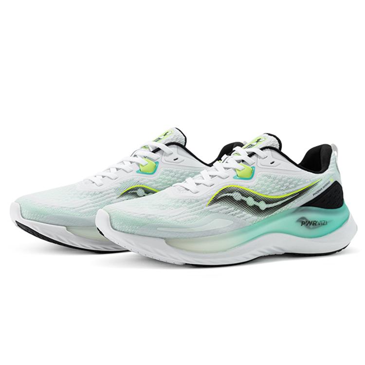 Saucony Phoenix Inferno 2 Cushioning Slip Resistant Abrasion Resistant Low top Casual Running Shoes Men's White Green S28173-1