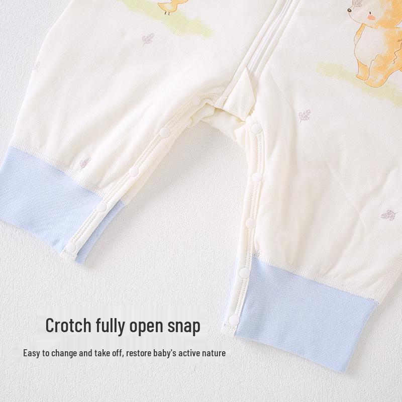 Cozy Cotton-Padded Newborn Sleeping Bag with Zipper - Anti-Kick Romper for Autumn/Winter