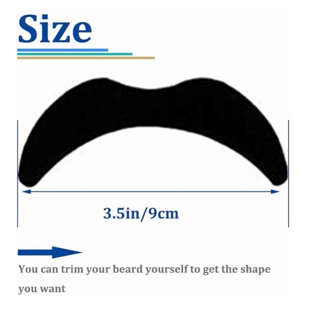 Multi-style Black Adhesive Fake Beard - Festival Party Costume Prop with Realistic Small Beard and Double-sided Tape