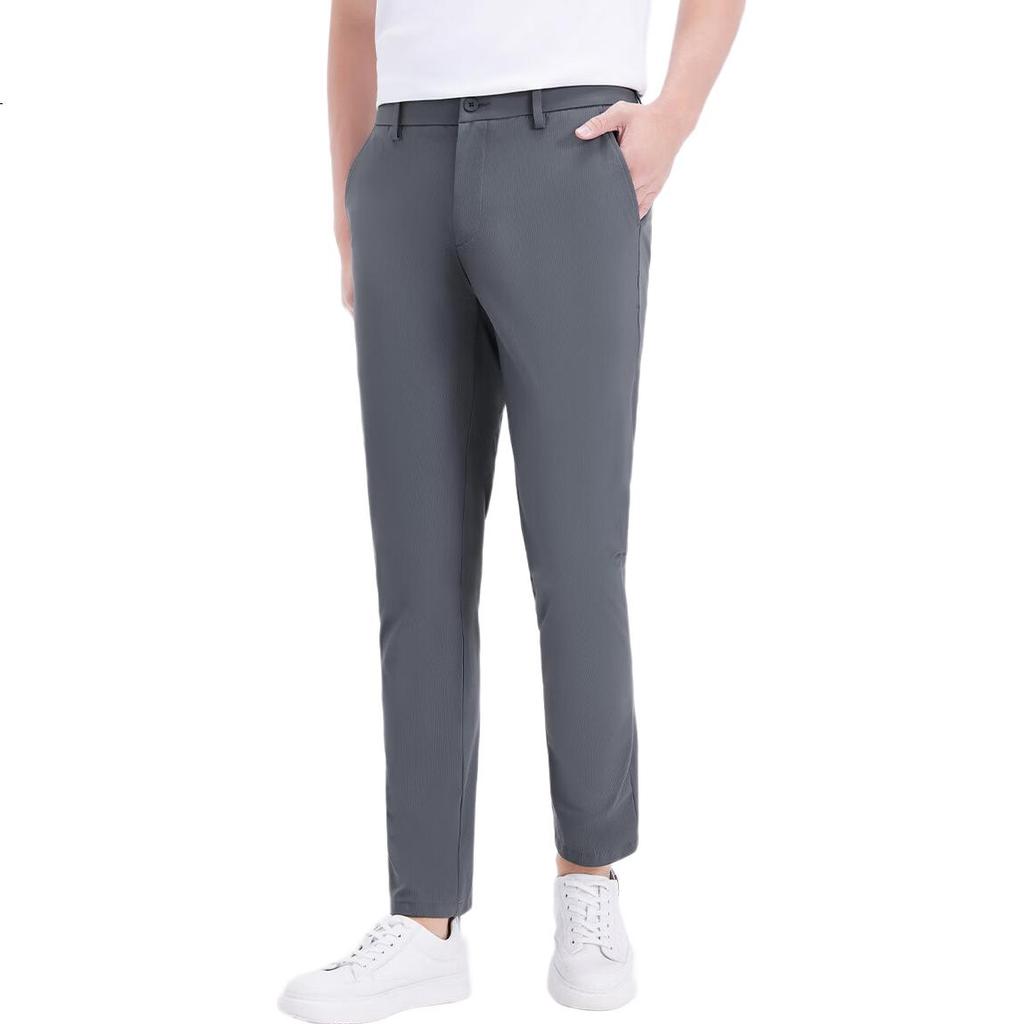 Laxdn [Four-Way Stretch] Spring And Summer Men's Casual Pants, Skin-Friendly Simple Breathable Casual Trousers for Men, Dark Black, Size 31