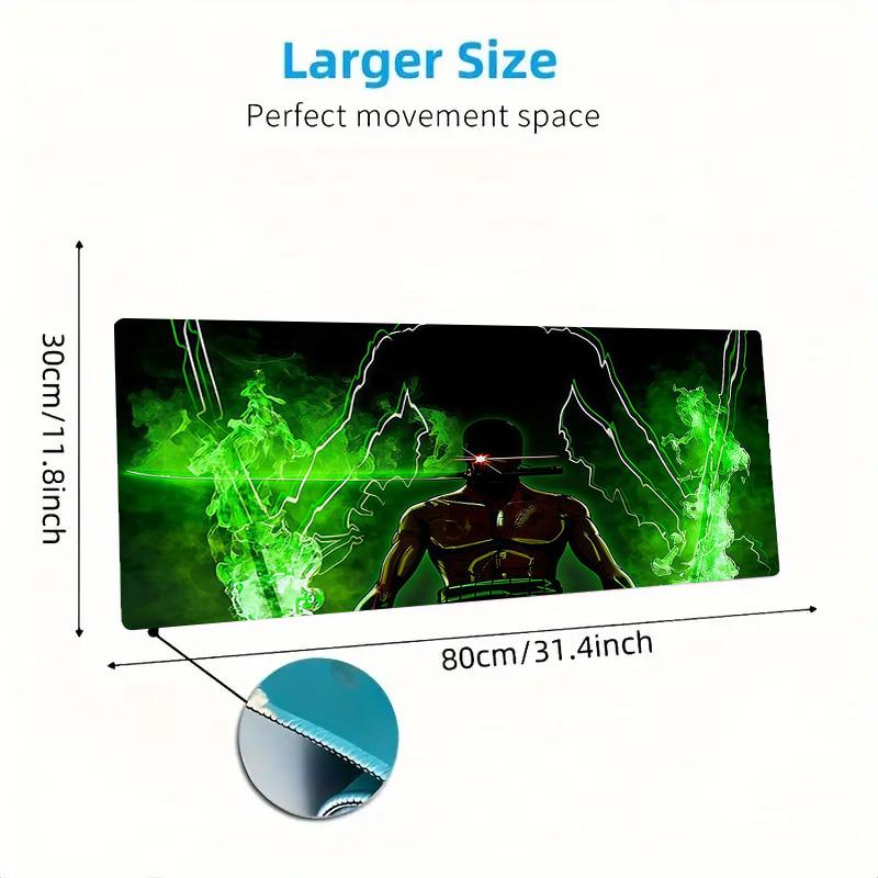 Roronoa Zoro Print Cushion Non-slip Laptop Tablet Big Mousepad XXL Mat Mini PC Playmat With Lock Edge