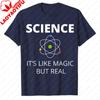Science Its Like Magic BUT Real Geek Atom Scientist Graphic TShirt Small Funny Casual Top for Nerds Students Physics Lovers