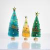 Artificial Xmas Pine Tree Desktop Ornament Wooden Base Lifelike Artificial Pine Tree For Living Room Bedroom