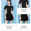 Women's Sporty Skirted Swimsuit: Slimming, Conservative One-Piece for Summer & Hot Springs