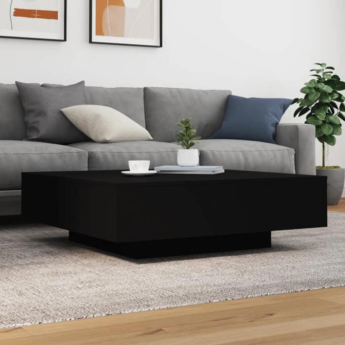 VidaXL Coffee Table Black 100x100x31 Cm Engineered Wood 836596