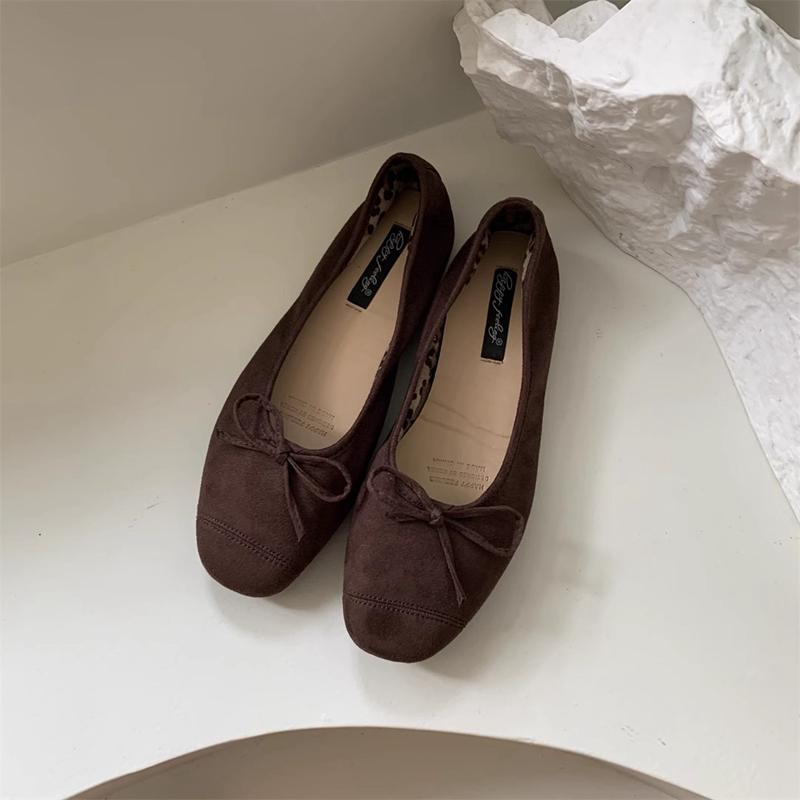 Fashion SUOJIALUN Spring New Women Flat Sheos Fashion Round Toe Shallow Slip On Ladies Ballerinas Shoes Soft Sole Outdoor Ballet Shoes