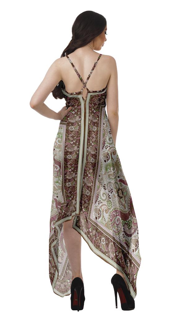 Moomaya Handkerchief Dress Women Printed Halter Summer Dresses Women