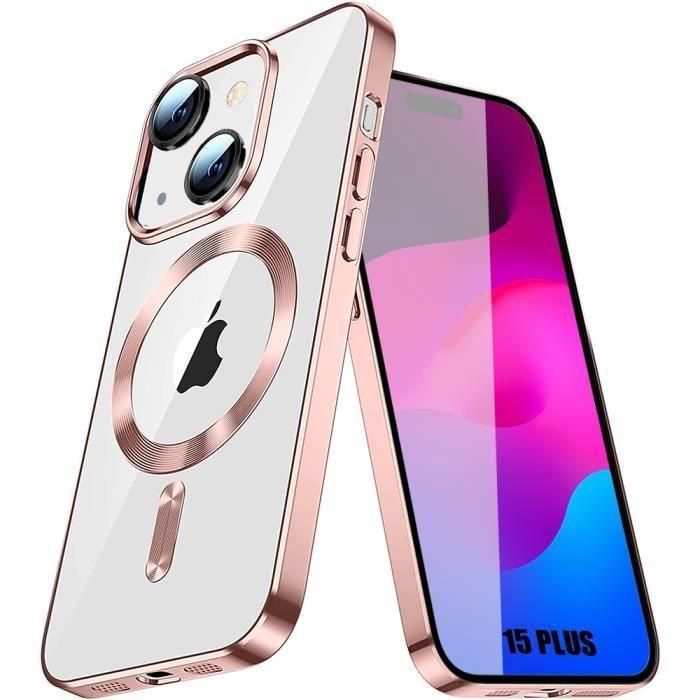 Coque de protection - BOOLING - iPhone 15 Plus - Antichoc - Transparent - Cercle Magnétique