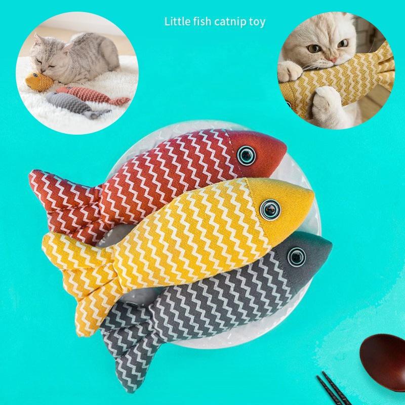 Cross-border Pet Cat Mint Toy For Cats Interactive Catnip Plush Fish Toy