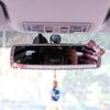 Car Rearview Mirror, Rear View Mirror, Rearview Mirror, Easy Installation, Easy Dress-Up, Car Accessories, Artificial Diamond, Glitter Type (Ribbon)