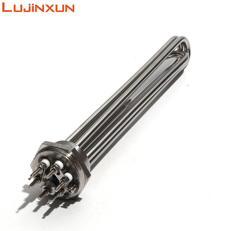 Lujinxun Heating Element With Probe / Ground Screw DN32 1 1/4" BSP Thread 3U Tubular Electrical Immersion Heater 3/4.5/6/9/12KW