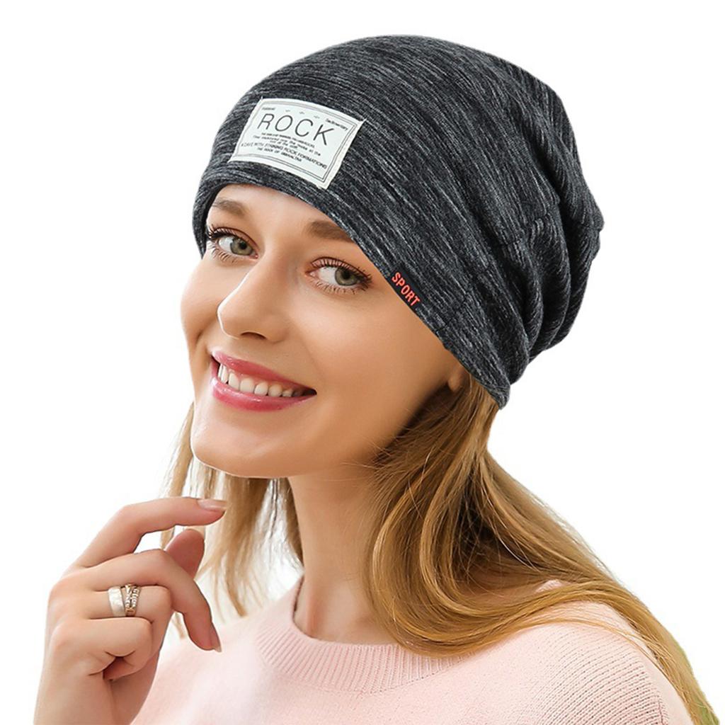 Beanie Hats For Women Men Cotton Warm Anti-slip Headwear Cap Casual Stretch Sleep Turbans Hats For Travel Running