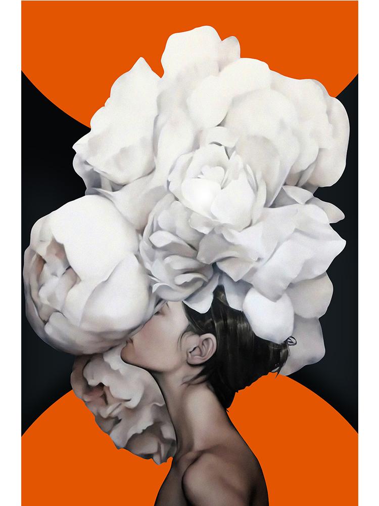 Abstract Flowers Feathers Woman Canvas Painting Wall Art Sexy Nude Women Print Poster Picture For Living Room Home Decoration