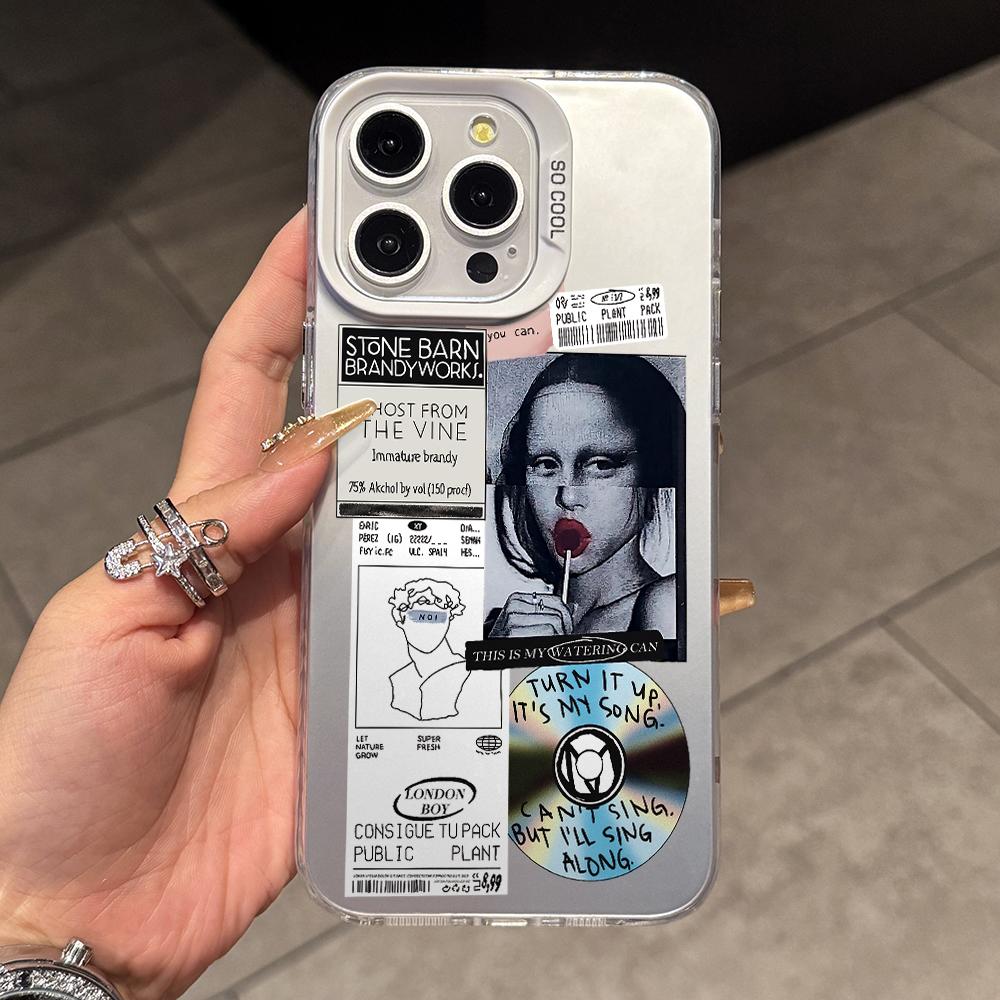 

Artistic Stickers Art Phone Case for Samsung Galaxy A56 A55 A54 A53 A52 A26 A17 A16 A12 A07 A06 4G 5G Silver Hard Cover Samsung A55 5G