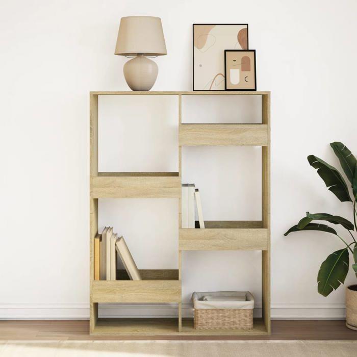 VidaXL Bibliothèque chêne sonoma 100x33x135 cm bois d'ingénierie, étagère à livres, étagère de rangement, armoire 3309386