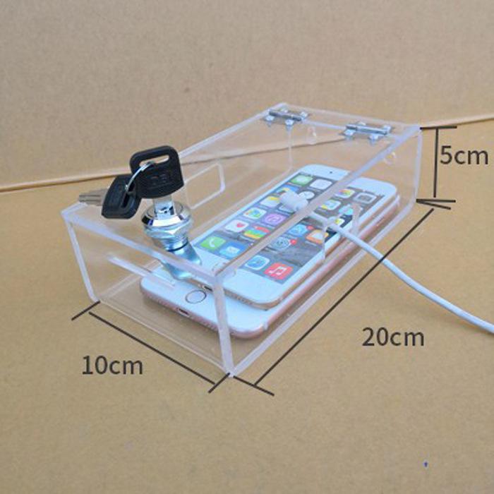 Acrylic Transparent Locking Desk Storage Box for Mobile Phones