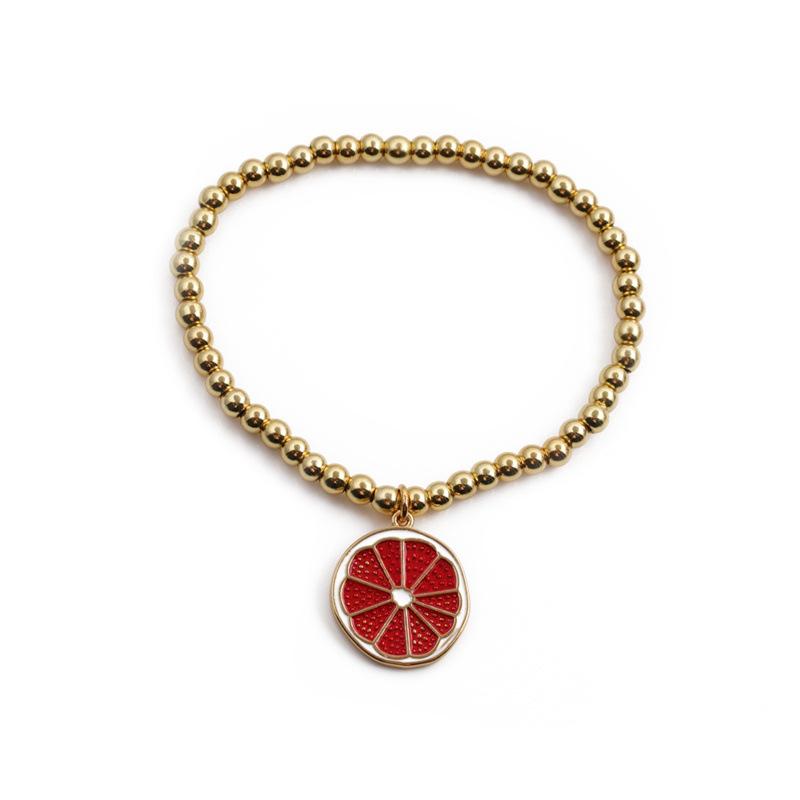 

Jewelry, new copper plated real gold dripping oil multi-color orange bracelet for women