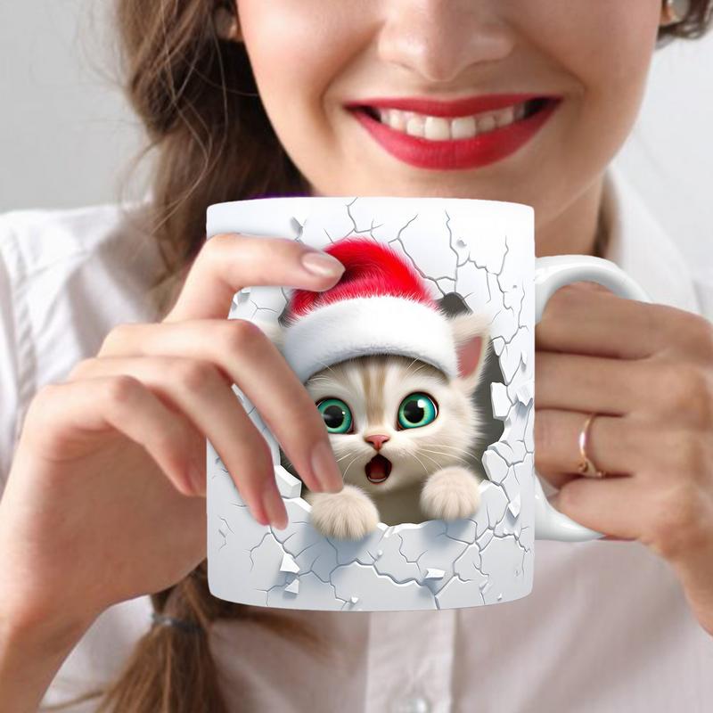 Vánoční hrnek Vánoční téma Šálek na čaj Slavnostní stolní nádobí Sklenice Vtipný keramický hrnek s uchem pro domov podnikání