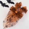 Lightweight Hair Clip Halloween Spider Web Bow Clip, Pumpkin Eyeball Tulle with Long Tails, Women Accessories for Holiday Party