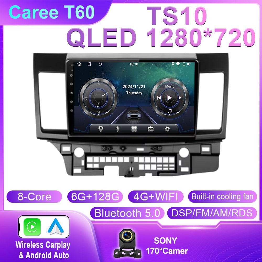 For MITSUBISHI LANCER 9 10 X 2008 2009 2010 2011 - 2016 Car Android 14 Car Radio Stereo Audio GPS Player Carplay Auto Screen 4G