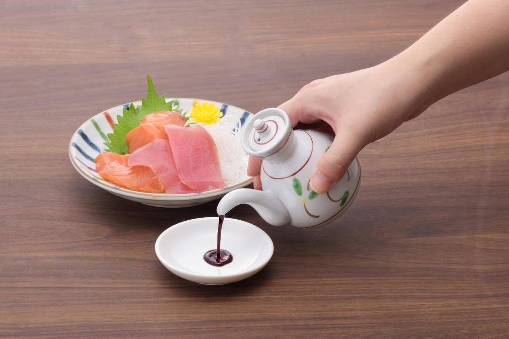 Dan Pottery Soy Sauce Arita Heian Arabesque Design Container, Ware, Hand-Painted