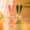 Wooden Bunny Car Stand With Long Ears For Gift And Home Office Decoration In Bright Colors
