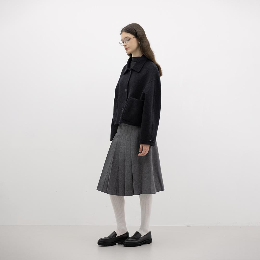 Wednesday Delight Wd_Winter Solid Color Pleated Skirt_2Color