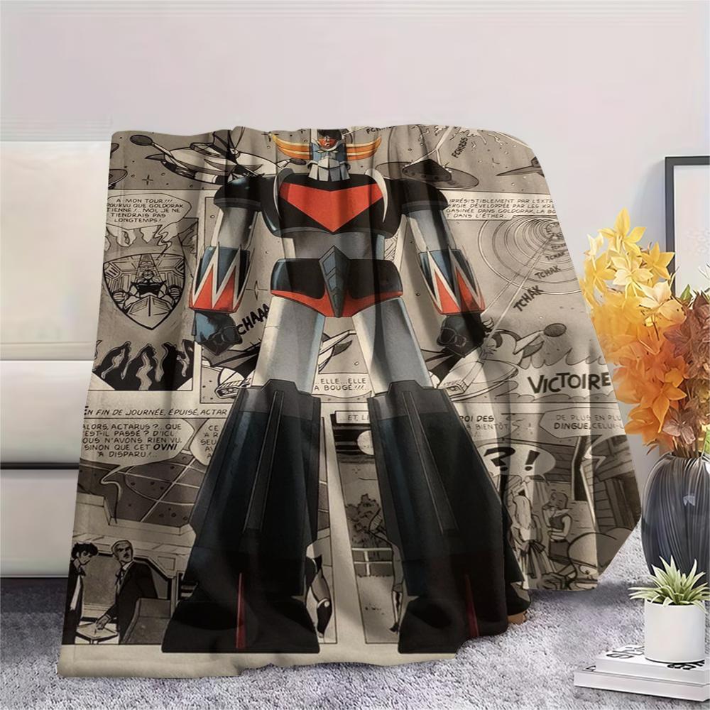 1 Stück Grendizer Goldorak Druck Flanelldecke, Hohe Qualität, Bequem für alle Jahreszeiten, Heimdekoration, Wärme und Komfort, Perfekt für Weihnachtsgeschenke 51