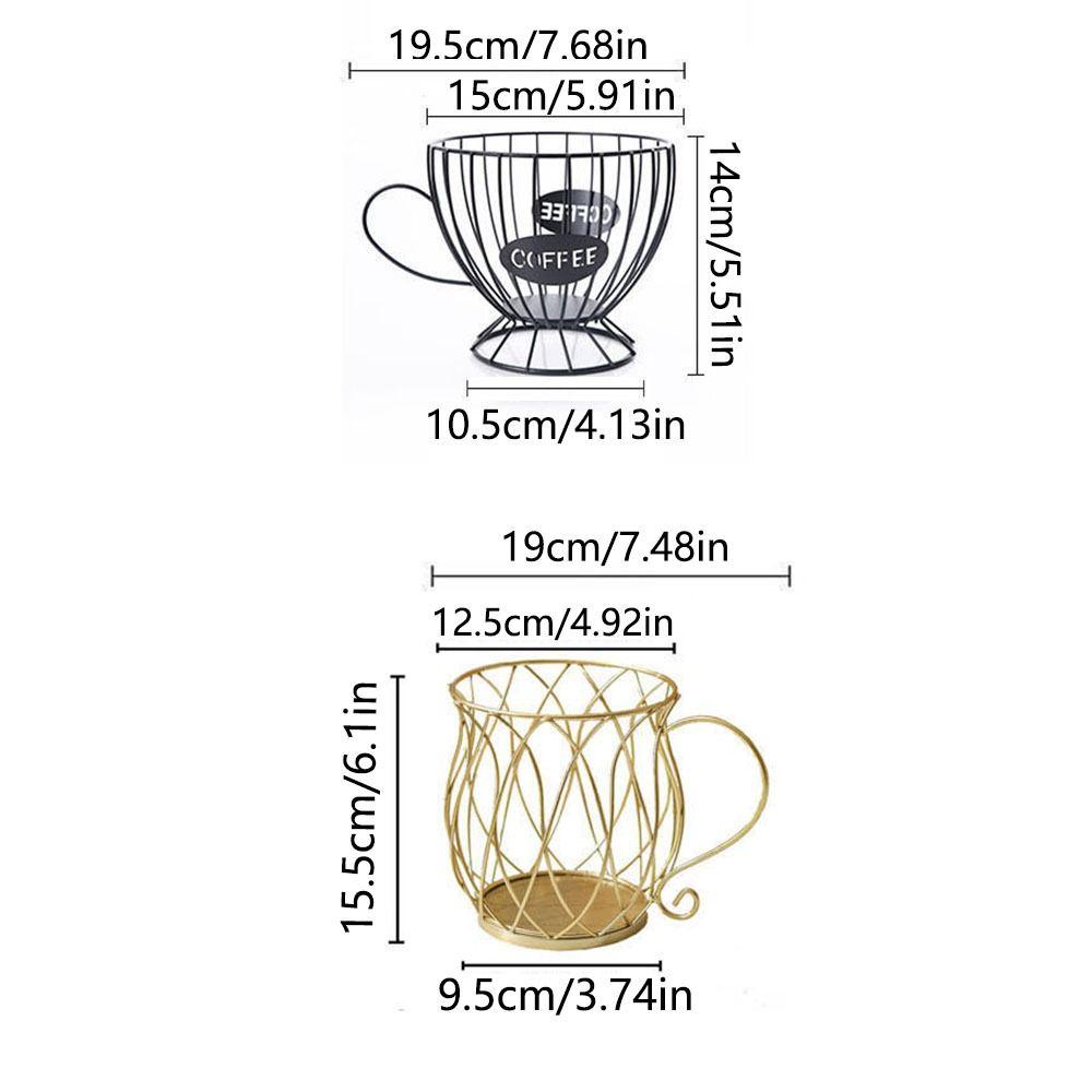 Metal Wire Coffee Capsule Holder Large Capacity Fruit Snack Storage Rack K Cup Organizer  Bar