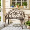 Cast Aluminium Garden Bench - Bronze Tone