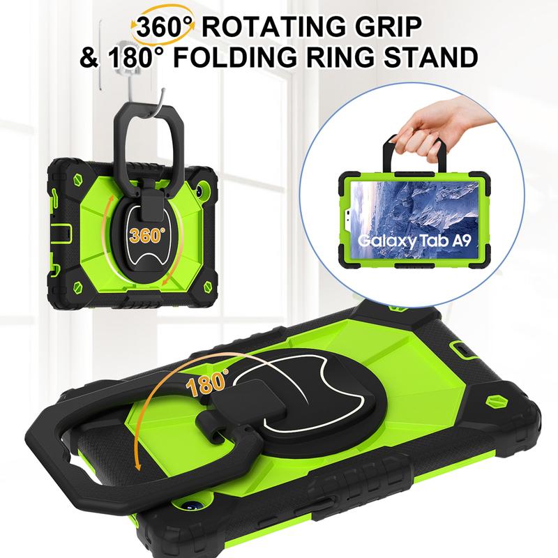 Silikon+PC Tragbare Tablet-Hüllen für Samsung Galaxy Tab A9/A11 Plus A9/A11+ A7 Lite Hülle für iPad 10/11/12. Pro Air mini6/7 Abdeckung Drehbarer Ständer
