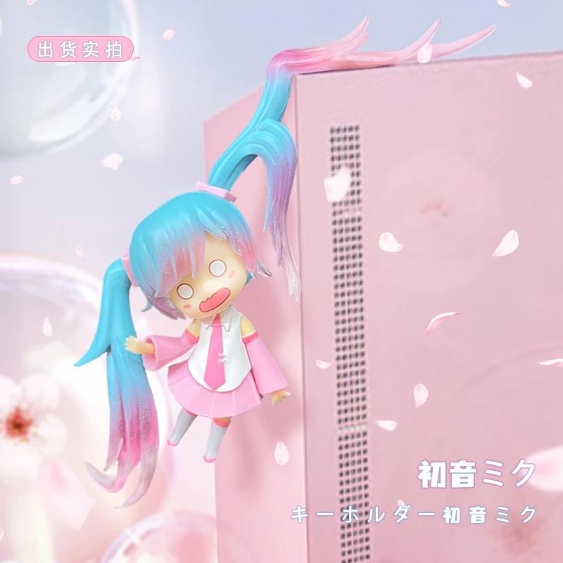 Figurină Anime Hatsune Miku 11CM Față Speriată Pandantiv Decorativ Creativ Model Fată Drăguță Pandantiv Model Desen Animat PVC Jucărie Cadou