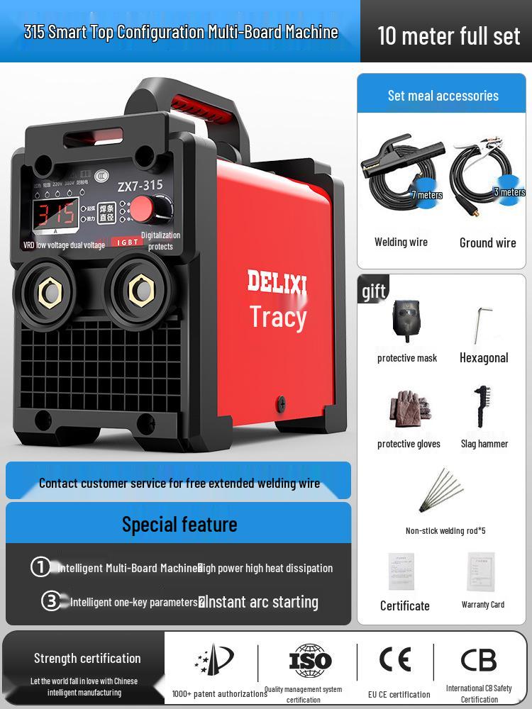 Delixi 315/400 Industrial Welder, Dual Voltage 220V/380V, Small All-Copper Automatic for Household & Industrial Use