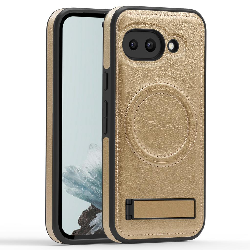 Für Google Pixel 9a Hülle Kompatibel mit MagSafe Ständer Leder Handy Rückseite