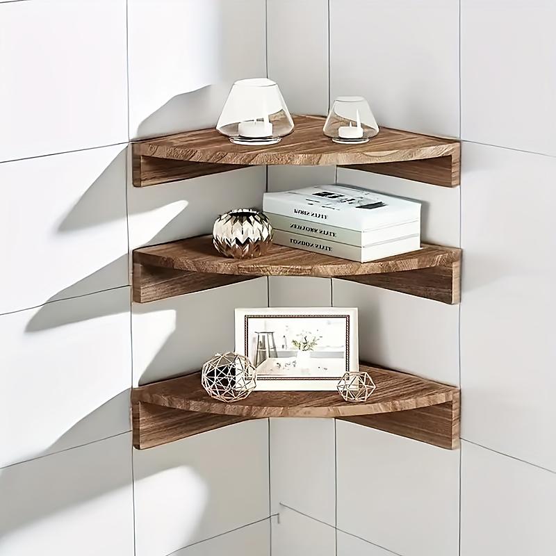 1PC Succulent Plant Shelf for Living Room Triangle Shaped Decorative Fan-shaped Storage Shelf Wooden Storage Rack 39x28cm
