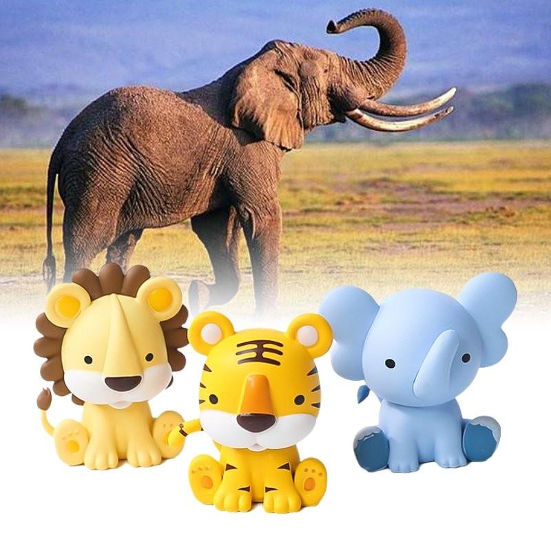Lion Tiger Elephant Pvc Toy Doll Birthday Cake Decoration Moldel Children Gift