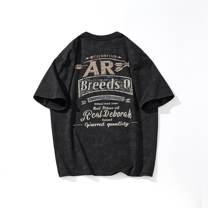 

Retro Short-sleeved T-shirt for Men In Summer New Heavy Cotton Loose Large-size Half-sleeved Top 4XL