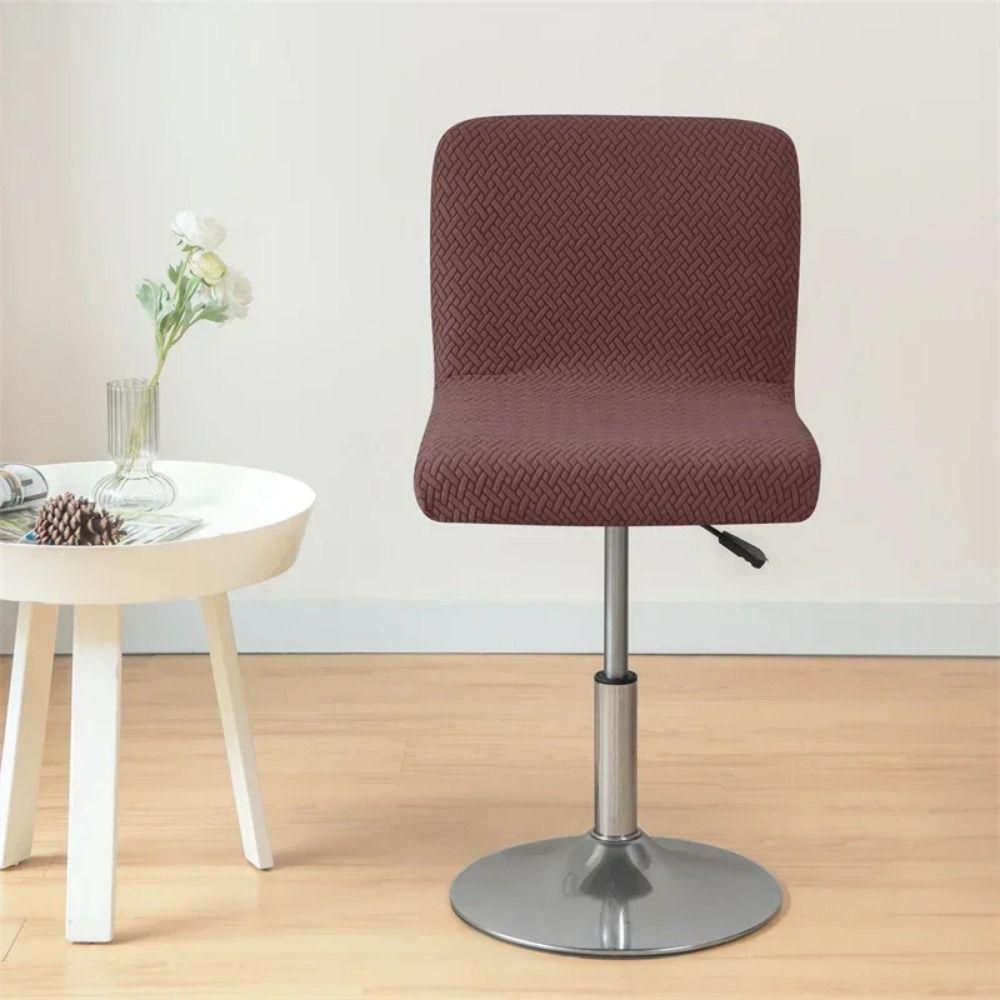 Jacquard Pattern Curved Chair Cover Soft Stretchable Restaurant Stool Cover Removable Dust-proof Chair Seat Slipcovers