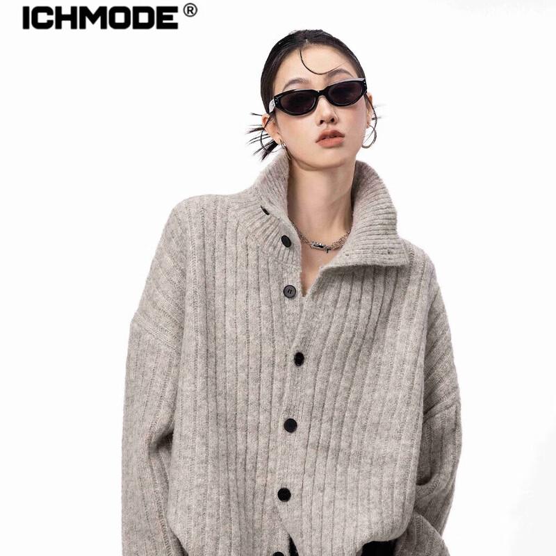 

ICH MODE Women s Lapel Knit Cardigan L (Size Down Recommended)