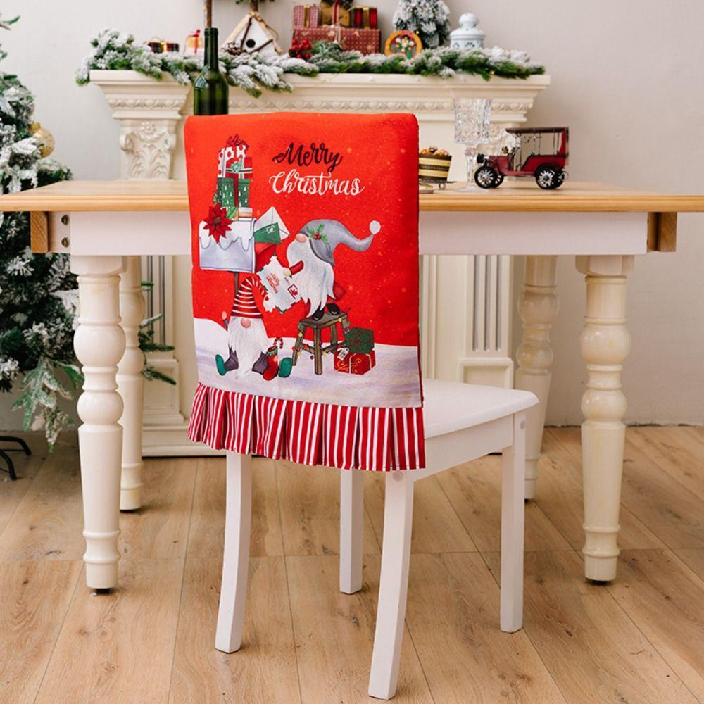 

Cartoon Christmas Chair Cover Stretch Christmas Table Decor Xmas Dinner Chair Seat Cover Kitchen style1